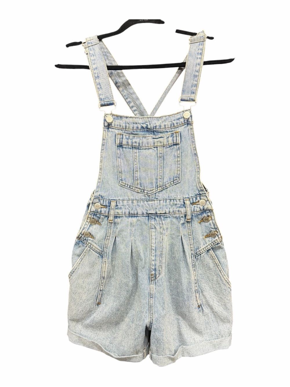 Signature 8 Light Wash Blue Denim Overall Shorts Size S